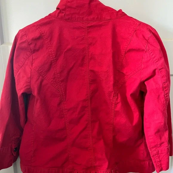 Cropped jacket, cherry red - Picture 5 of 5